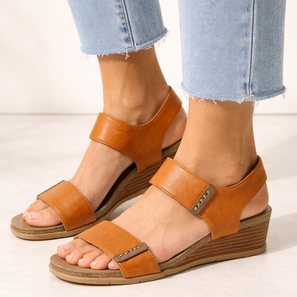 Sofft Shoes - Sofft Verdi II Luggage Tan Cognac Leather Sandals Comfort Strap Spring Summer 9
